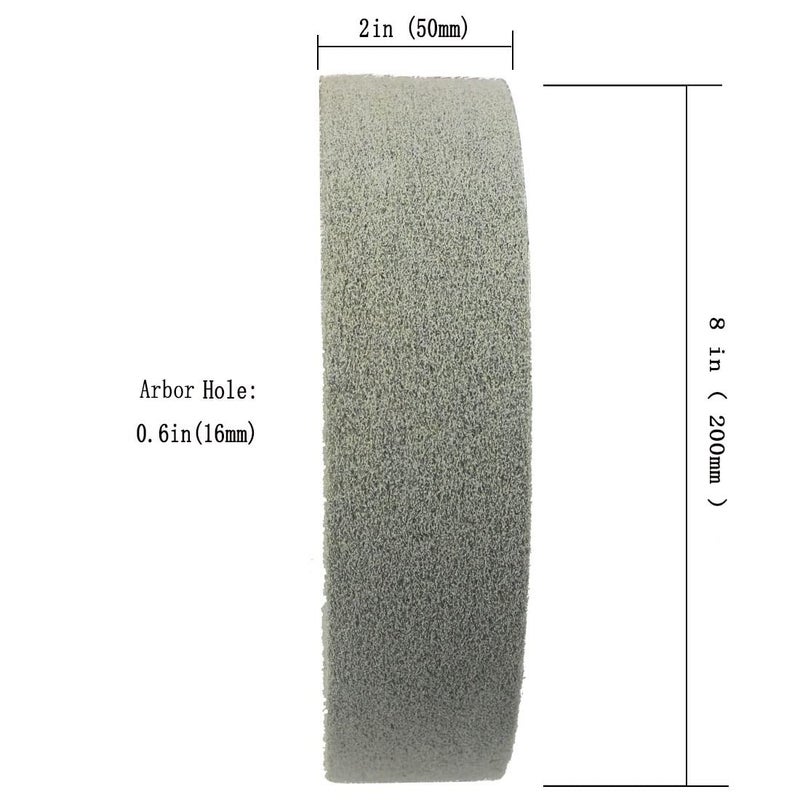 JUNLIXN 8" x 2" Nylon Fiber Buffing Wheel, Extra Thick 180 Grit Abrasive Silicone Carbide Burnishing Wheel with 5/8" Arbor Hole for Bench Grinder (7P) - Image 3